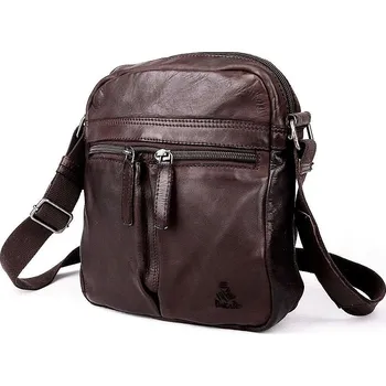 Luxusní kožená hladká tmavěhnědá crossbody taška Dakar no. 1013