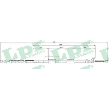 Lanko parkovací brzdy Tažné lanko, parkovací brzda, , 4642002040, 4642012400, LPR, C0870B