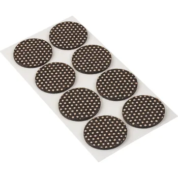Protiskluzová podložka Walteco Filcové podložky s protiskluznými body, průměr 30mm, samolepicí, hnědé, 8 ks