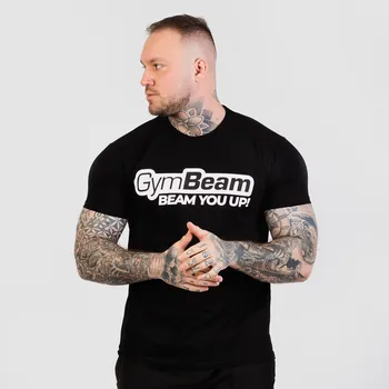 Pánské oblečení GymBeam Tričko Beam Black XXL černá