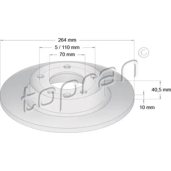 Brzdový kotouč Brzdový kotouč, , 0569418, 569418, 93190227, TOPRAN, 207 655