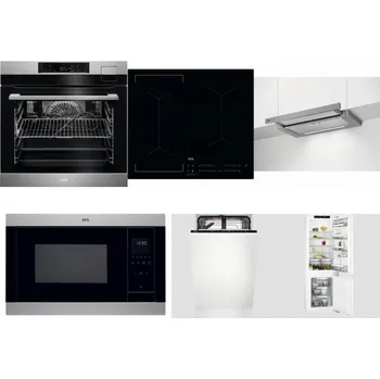 Set domácích spotřebičů AEG BSK792380M + AEG Mastery Bridge IKE64441IB + AEG DPE5660M + AEG Mastery MSB2547D-M + AEG Mastery GlassCare FSE73407P + AEG Mastery FlexiShelf SCE818D3LC