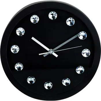 Hodiny Nástěnné hodiny Segnale KO-837164270cern ručičkové s krystaly 30 cm černá