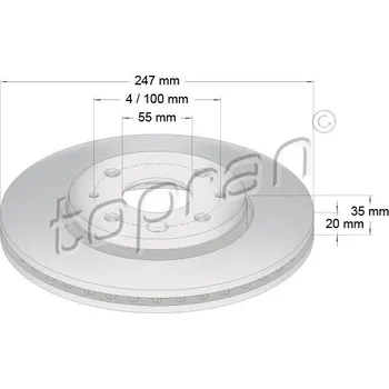 Brzdový kotouč Brzdový kotouč, , 1613819880, 4246F0, 4246J0, 424954, 424994, 435120H010, 435120H020, 435120H040, 43512YZZAJ, TOPRAN, 722 457