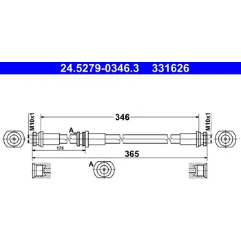 Brzdová hadice Brzdová hadice, , 5159060B00, 5159060BB0, ATE, 24.5279-0346.3