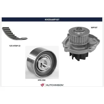 Rozvod motoru Vodni pumpa + sada ozubeneho remene, , HUTCHINSON, KH 354WP107