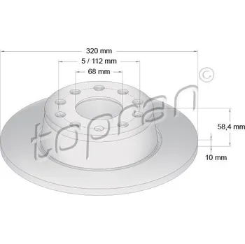 Brzdový kotouč Brzdový kotouč, , 5Q0615601, 5Q0615601B, TOPRAN, 117 600
