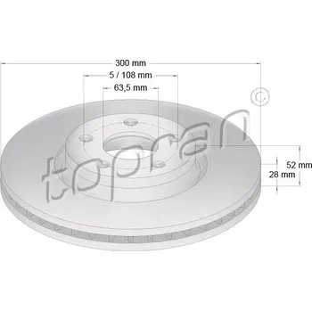 Brzdový kotouč Brzdový kotouč, , 1500159, 1514427, 7G911125DA, 7G911125EA, TOPRAN, 304 437