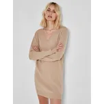 Noisy May dámské úpletové šaty Ship dlouhý rukáv béžové Velikost: M
