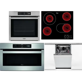 Set domácích spotřebičů WHIRLPOOL AKZ9 9480 IX + WHIRLPOOL AKT 8190/BA + WHIRLPOOL ABSOLUTE AMW 730 IX + WHIRLPOOL WSIO 3O34 PFE X