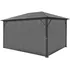 Zahradní altán Hliníkový zahradní altán se závěsy 4 x 3 x 2,4 m antracit