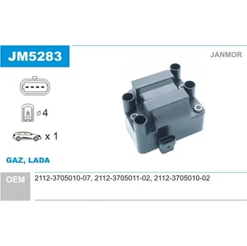 Zapalovací cívka Zapalovací cívka LADA, 2112370501002, JANMOR, JM5283HQ