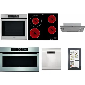 Set domácích spotřebičů WHIRLPOOL AKZ9 9480 IX + WHIRLPOOL AKT 8130/NE + WHIRLPOOL AKR 749/1 IX + WHIRLPOOL ABSOLUTE AMW 730 IX + WHIRLPOOL WSBO 3O34 PF X + WHIRLPOOL ART 65031