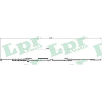 Lanko parkovací brzdy Tažné lanko, parkovací brzda, , 191609721A, LPR, C0516B