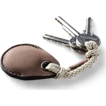 Crazy Horse Craft Kožená klíčenka na Airtag se šňůrkou tmavě hnědá