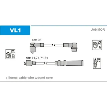 Zapalovací kabel Sada kabelů pro zapalování, , 2721933203926, JANMOR, VL1