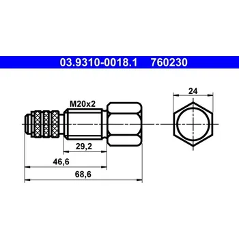 Vřetenový šroub, obrubovačka, , ATE, 03.9310-0018.1