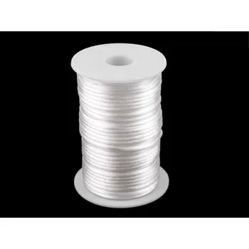Příze Saténová šňůra Ø3 mm, barva 1 bílá