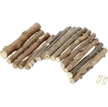 hračka pro malé zvíře Flamingo tvarovatelný dřevěný most 13 x 21 cm