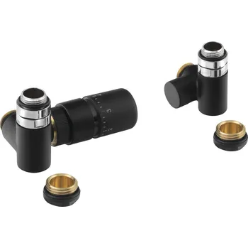 Sapho CORNER COMBI připojovací sada ventilů termostatická, levé provedení, černá mat