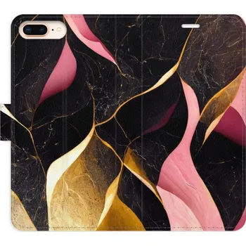 Pouzdro na mobilní telefon Flipové pouzdro iSaprio - Gold Pink Marble 02 - iPhone 7 Plus