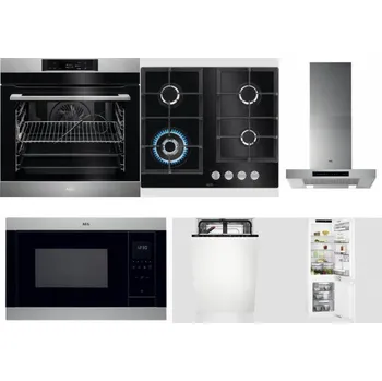 Set domácích spotřebičů AEG BPK742380M + AEG Mastery SpeedBurner HKB64420NB + AEG Mastery DBB5660HM + AEG Mastery MSB2547D-M + AEG Mastery GlassCare FSE73407P + AEG Mastery FlexiShelf SCE818D3LC