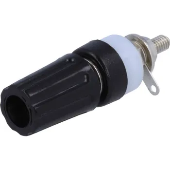 Elektrický konektor Banánek zdířka panelová samostatná 15A - černá CL1505