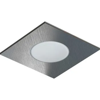 PANLUX Pevný LED podhled SPOTLIGHT IP65 SQUARE bodovka, stříbrná broušená - teplá