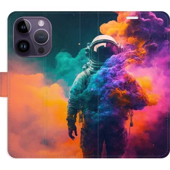 Pouzdro na mobilní telefon Flipové pouzdro iSaprio - Astronaut in Colours 02 - iPhone 14 Pro
