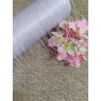 Stuha Pavučinka / stuha dekorační šíře 14-15 cm bílá