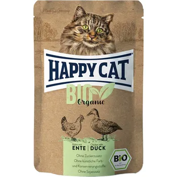 Krmivo pro kočku Happy Cat Bio Pouch kuře a kachna 24 × 85 g