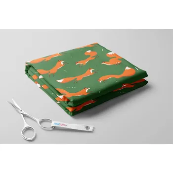 Fleece antipilling, Lišky a větvičky Barva: Zelená