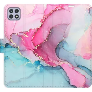 Pouzdro na mobilní telefon Flipové pouzdro iSaprio - PinkBlue Marble - Samsung Galaxy A22 5G