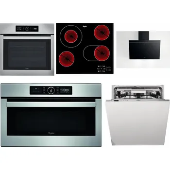 Set domácích spotřebičů WHIRLPOOL ABSOLUTE AKZ9 6230 IX + WHIRLPOOL AKT 8190/BA + WHIRLPOOL AKR 62F LT K + WHIRLPOOL ABSOLUTE AMW 730 IX + WHIRLPOOL WIO 3O540 PELG