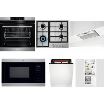 Set domácích spotřebičů AEG BPK742380M + AEG Mastery StepPower HGB64420SM + AEG DGB3523S + AEG Mastery MSB2547D-M + AEG Mastery MaxiFlex FSB53927Z + AEG Mastery NoFrost SCB618F6TS
