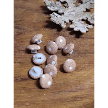 Knoflík Knoflík potažený průměr 10 mm barva béžovo bílá