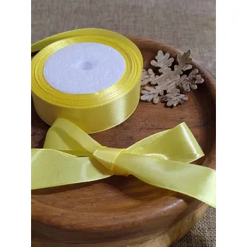 Stuha Stuha atlasová jednolící 25 mm žlutá