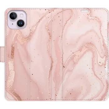 Pouzdro na mobilní telefon Flipové pouzdro iSaprio - RoseGold Marble - iPhone 14 Plus