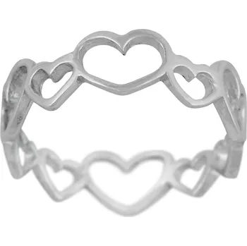 Prsten Stříbrný prsten Ag 1,6 g Love, Srdce 58