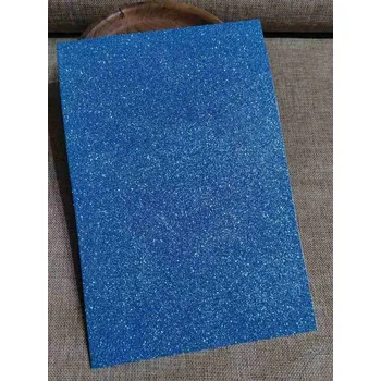 Pěnová guma Moosgummi s glitry 20x30 cm modrá světlá