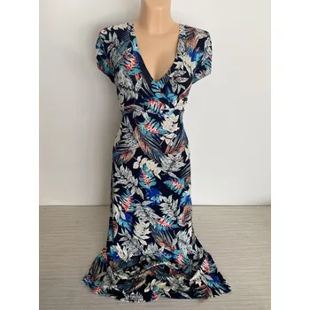 Dámské šaty dlouhéšaty, Barva Světle modrá, Velikost XXL 48, Materiál 96% Viskoza 4% Lycra