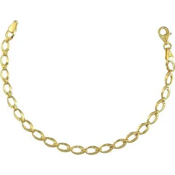 Náramek Stříbrný pozlacený náramek agganciato oválky délka náramku 19cm