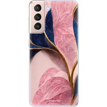 Pouzdro na mobilní telefon Odolné silikonové pouzdro iSaprio - Pink Blue Leaves - Samsung Galaxy S21