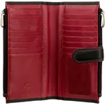 Visconti dámská kožená peněženka černá dvě přihrádky černá-červená tmavá