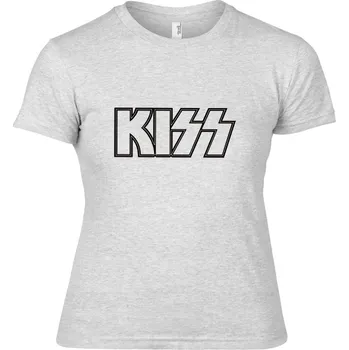 Dámské tričko šedivé dámské triko Kiss