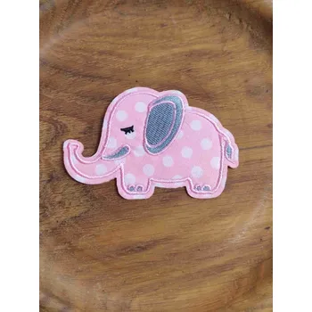 Textilní nažehlovací páska Nažehlovačka slon růžový