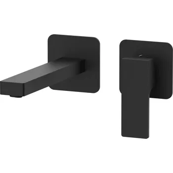 Vodovodní baterie #N/A Baterie umyvadlová ABSOLUTE BLACK ze zdi II, ramínko 19 cm