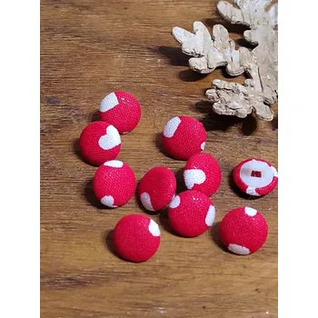 Knoflík Knoflík potažený průměr 10 mm barva červeno bílá