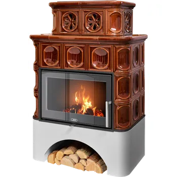 Krbová kamna ABX Karelie exklusive černý korpus, opláštění kachle Barevné varianty: perle