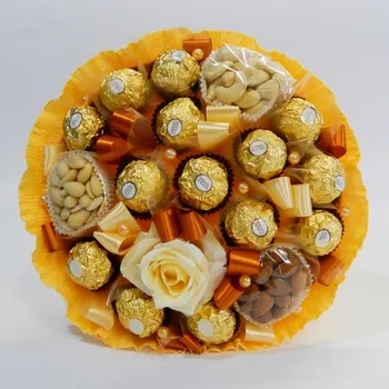 umělá květina Ateliér Confetti Kytice z bonbónů - Martina Žlutá